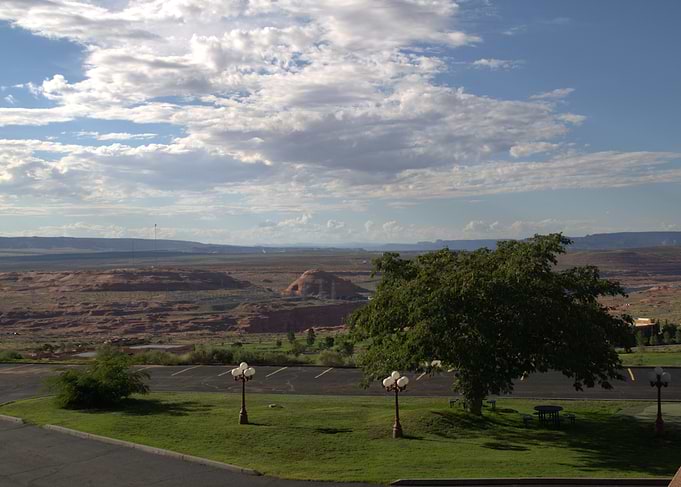 Scenic Desert Landscape with Cloudy Sky