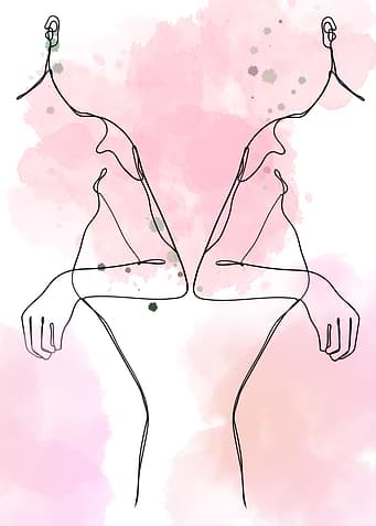 Abstract Line Art Female Torso