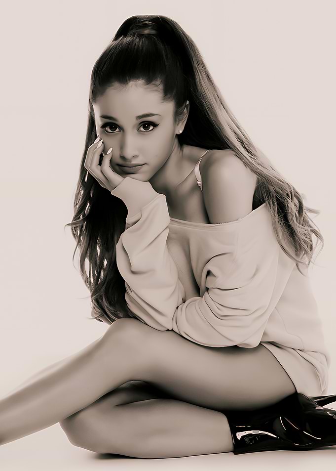 Ariana Grande Portrait in Sepia Tone