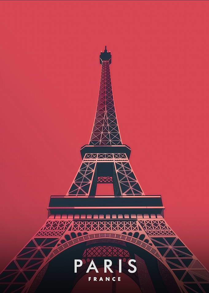 Eiffel Tower Paris France Minimalist