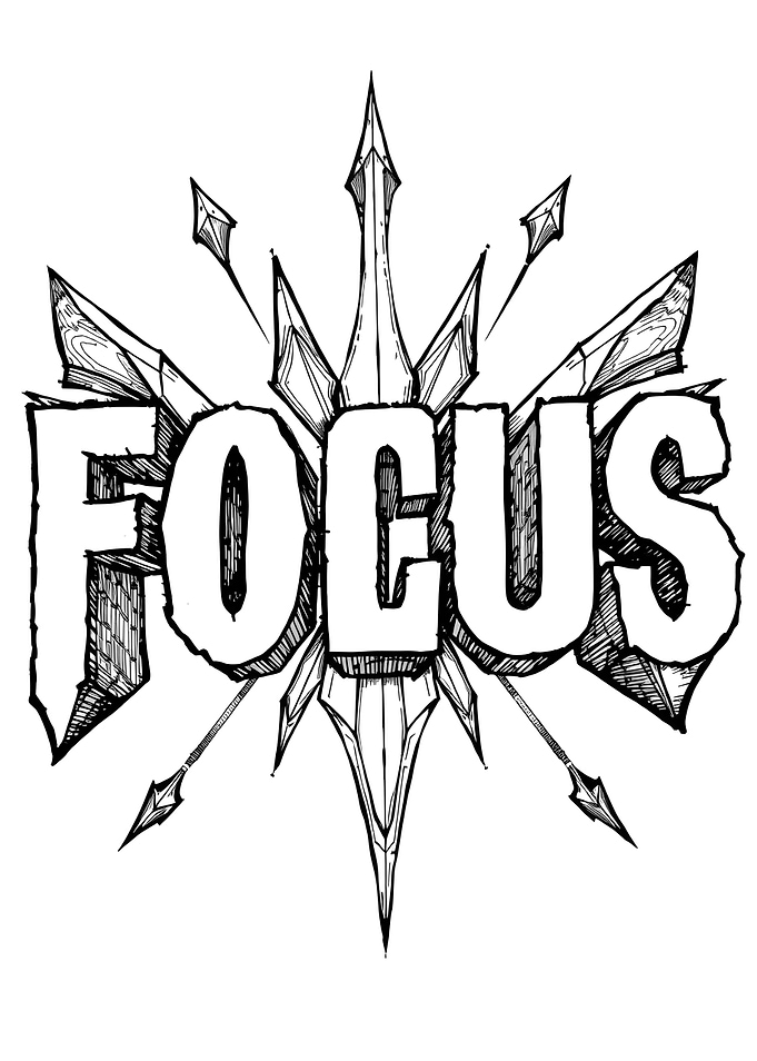 Focus Word Art with Crystal Design