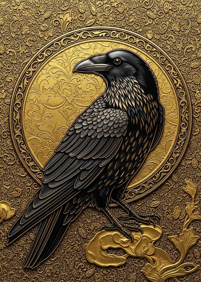 Raven on Golden Ornate