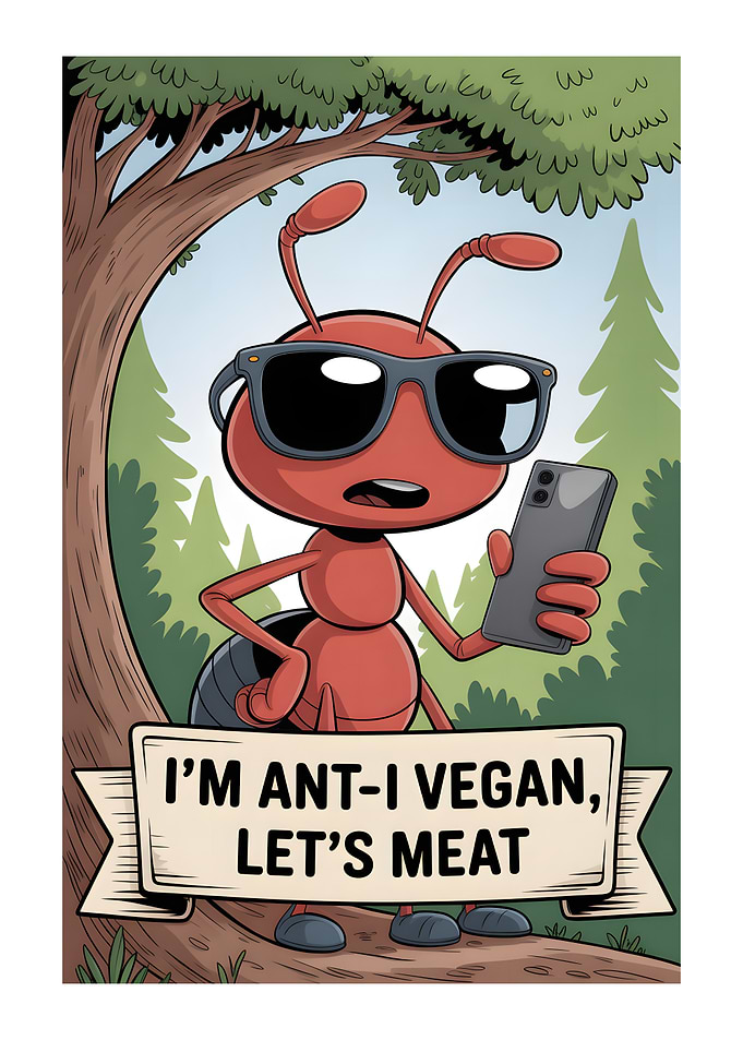 Ant-i Vegan Cartoon