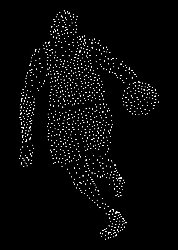 Basketball Player Silhouette Dot Art