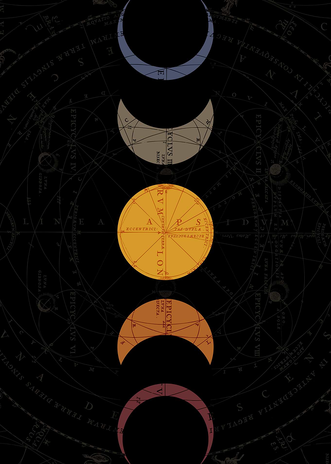 Moon Phases on Celestial Map