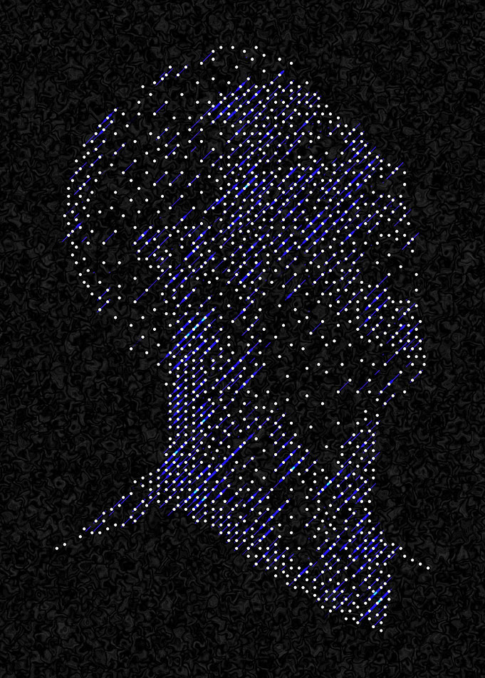 Abstract Portrait Silhouette with Dots