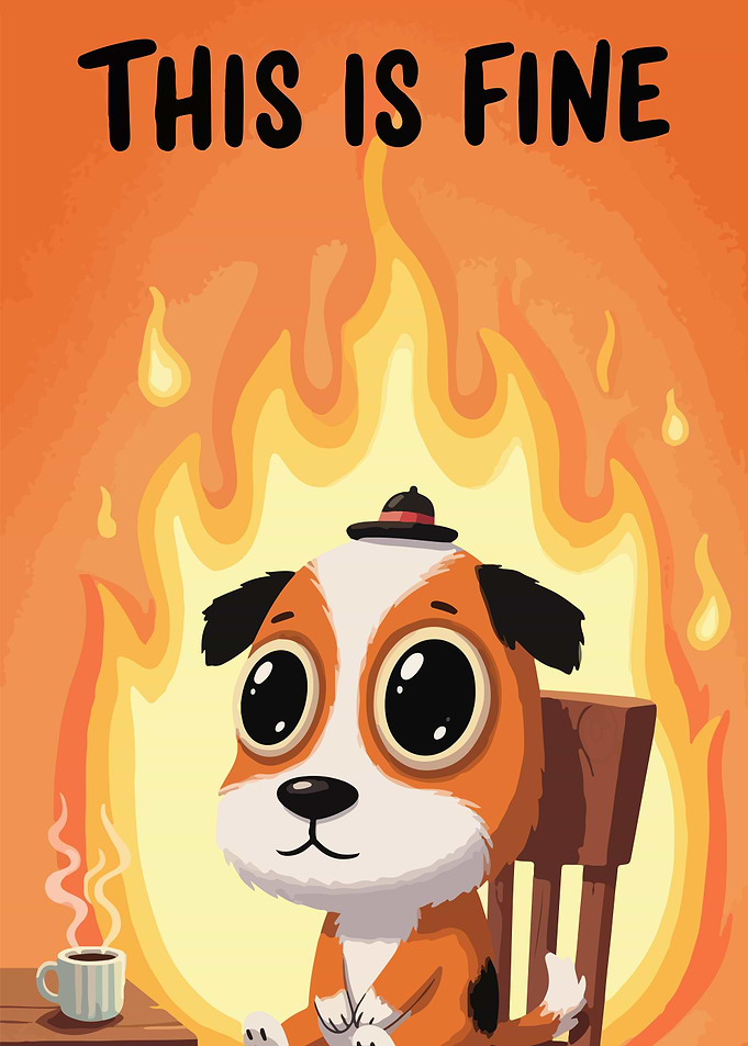 This is fine dog meme