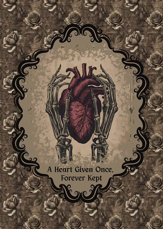 Heart with Skeleton Hands