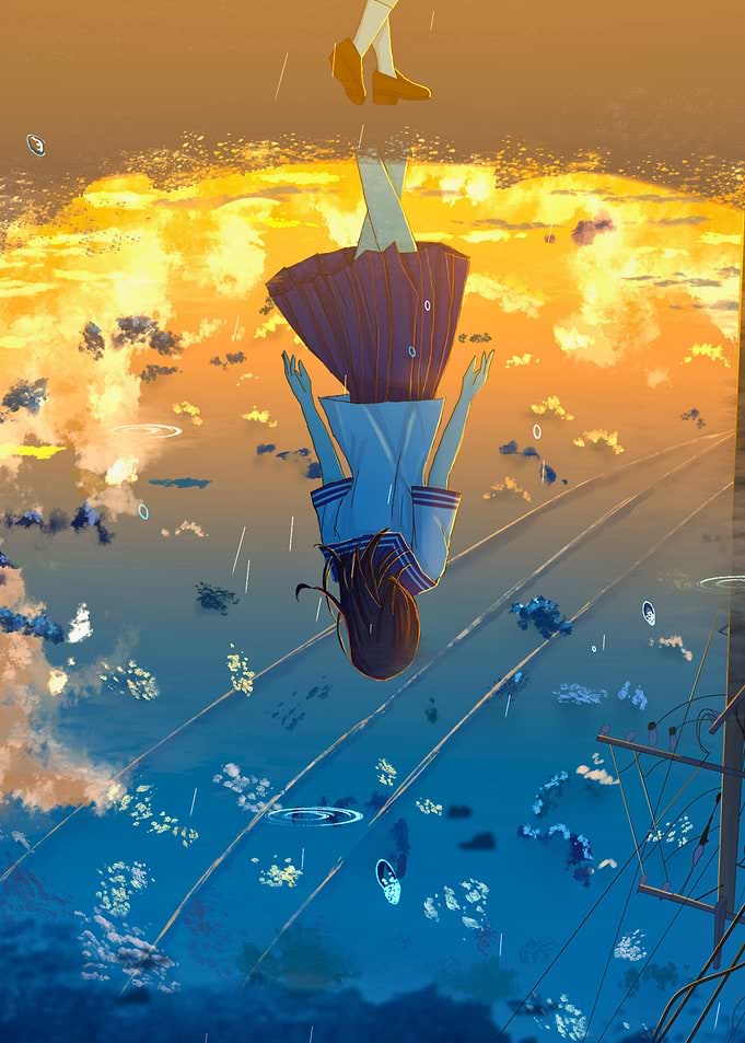 Girl Falling into the Sky