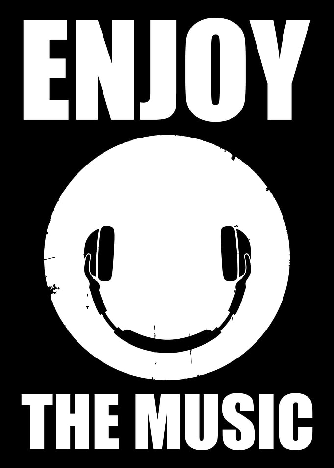 Enjoy the Music - Headphones Smiley