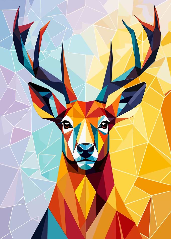 Geometric Deer Portrait