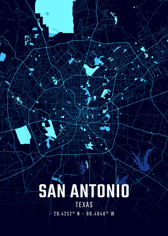 San Antonio Midnight City Map