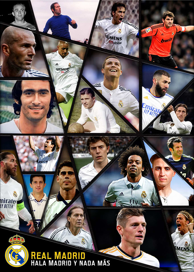 Real Madrid Football Legends Collage
