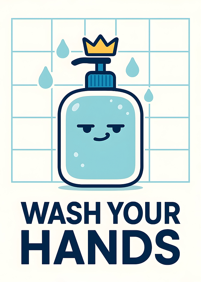 Wash Your Hands Cartoon Illustration