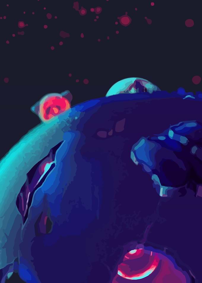 Abstract Space Scene with Planets