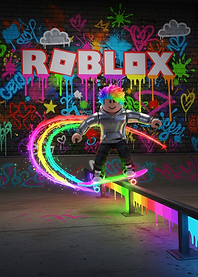 Roblox Skateboard Grind with Rainbow Effects