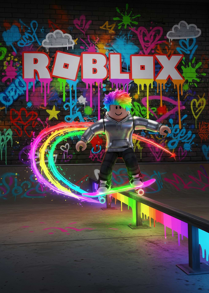 Roblox Skateboard Grind with Rainbow Effects