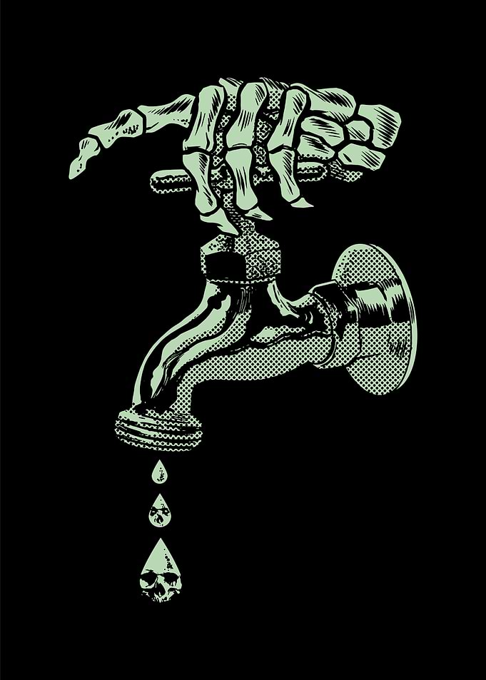 Skeleton Hand Turning Water Tap