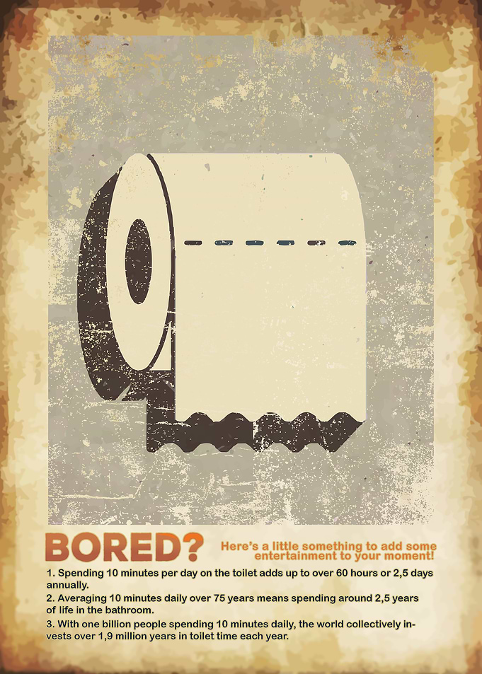 Bored Funny Toilet Poster