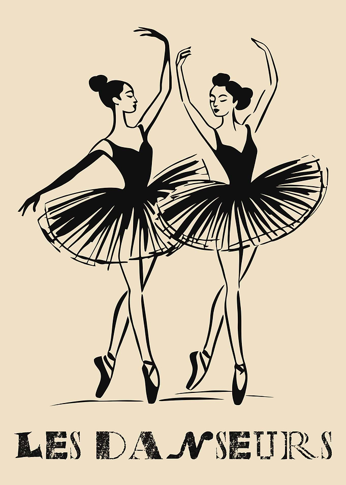 Les Danseurs: Two Ballerinas in Black