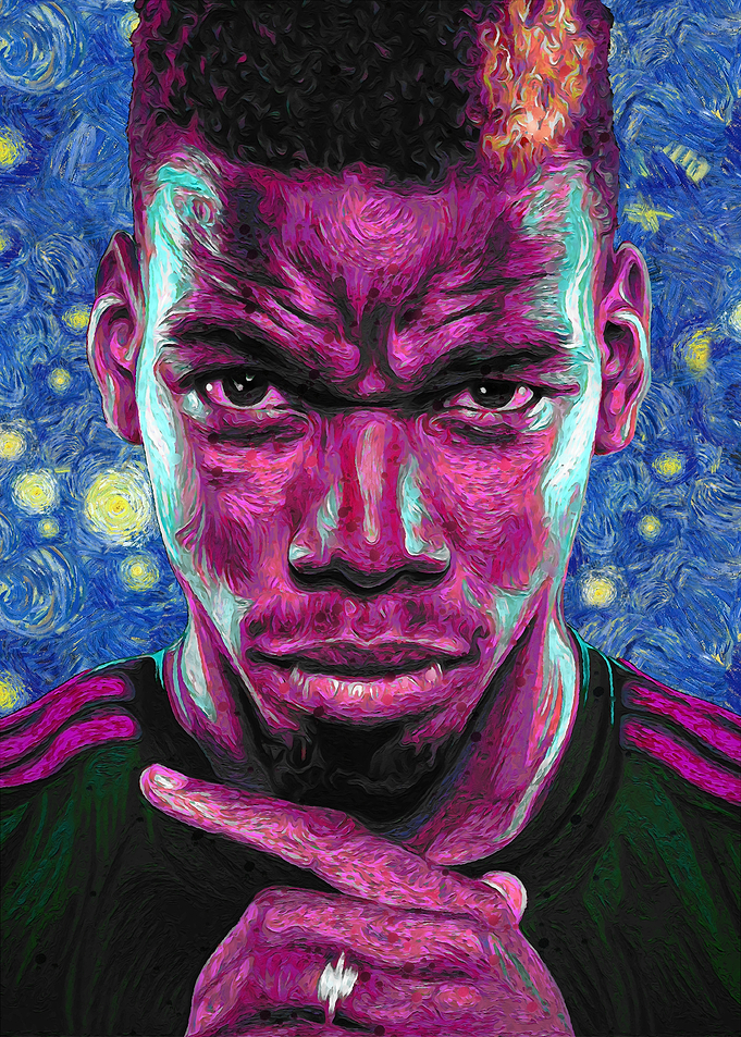 Paul Pogba Starry Night Portrait