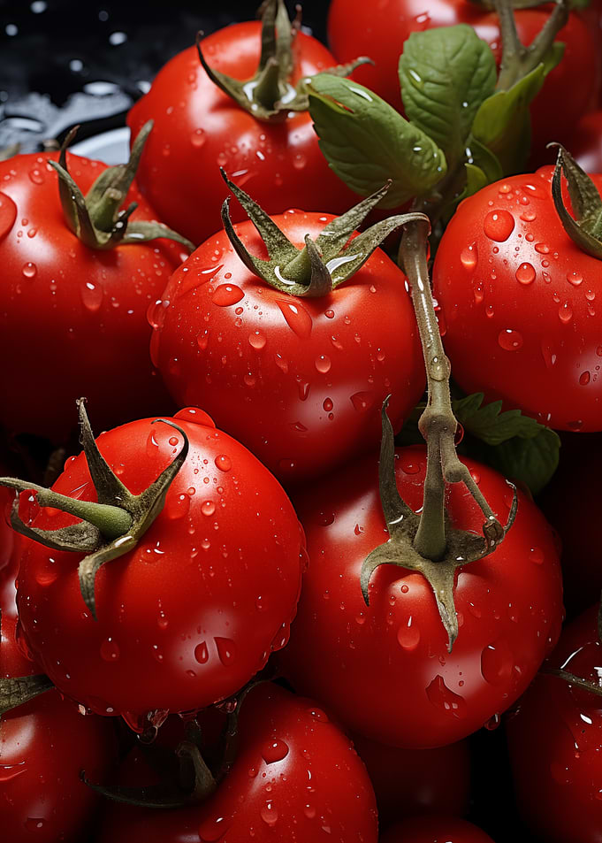 Tomatoes Water Droplets