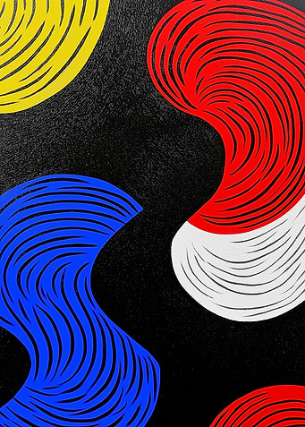Abstract Primary Colors on Black
