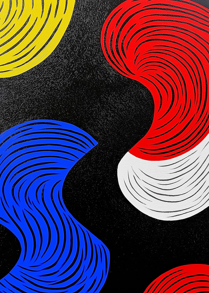 Abstract Primary Colors on Black