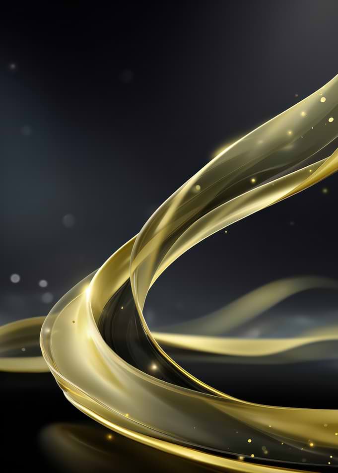 Abstract Gold Ribbon on Dark Background
