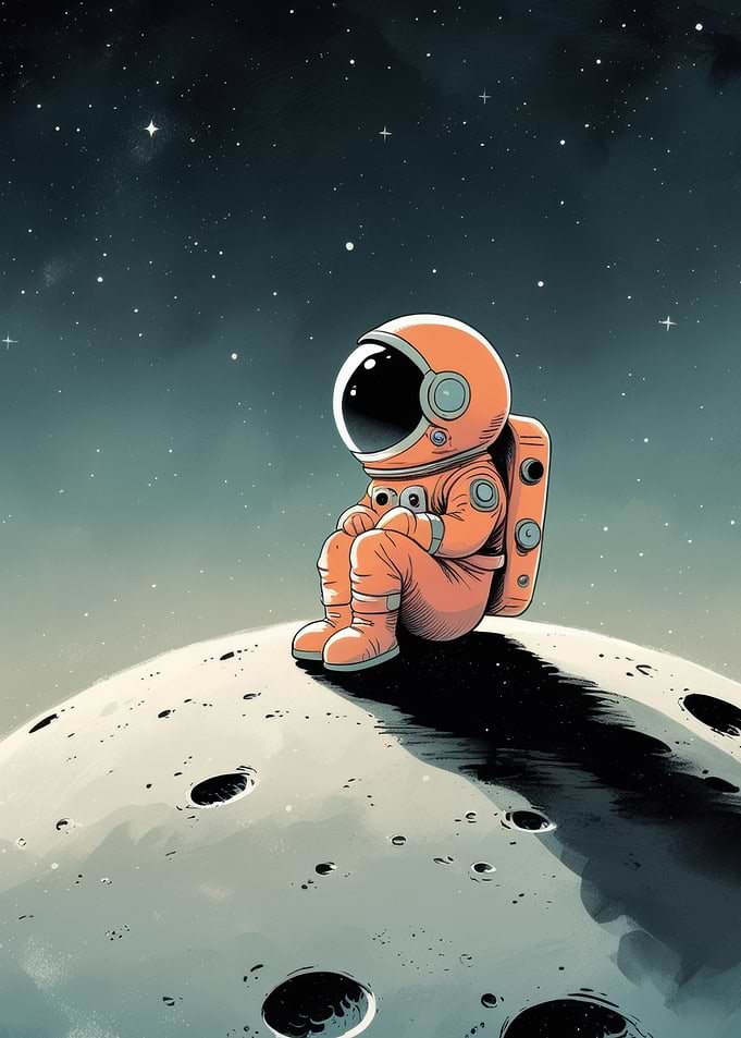 Lonely Astronaut on the Moon