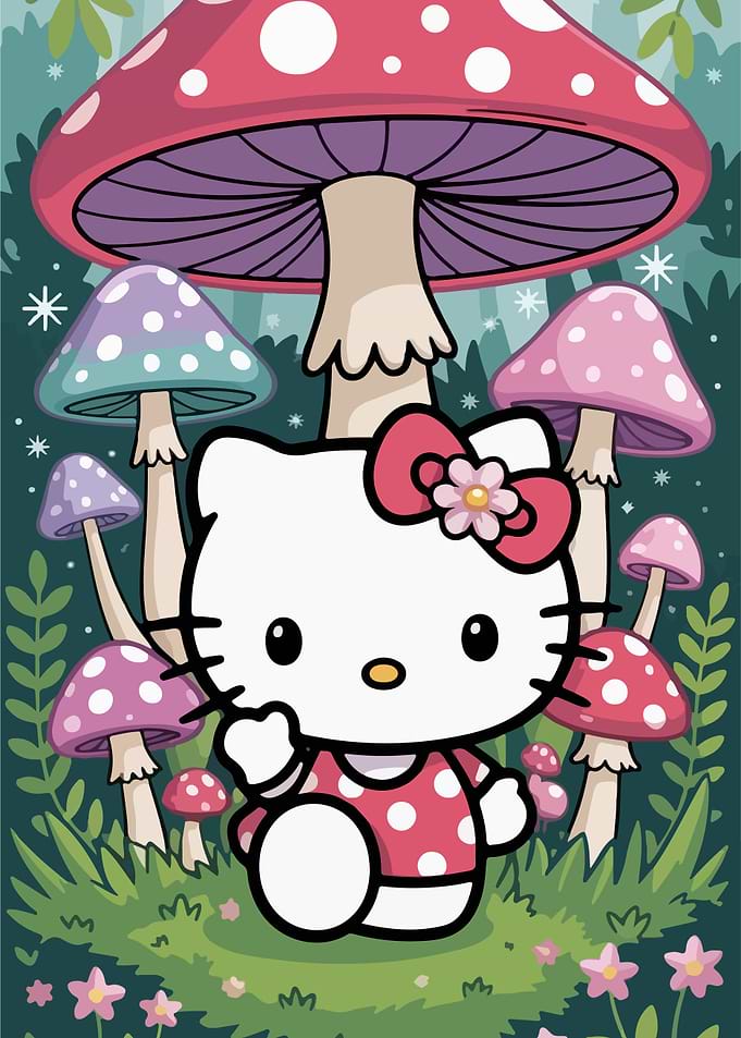 Hello Kitty Mushroom Forest