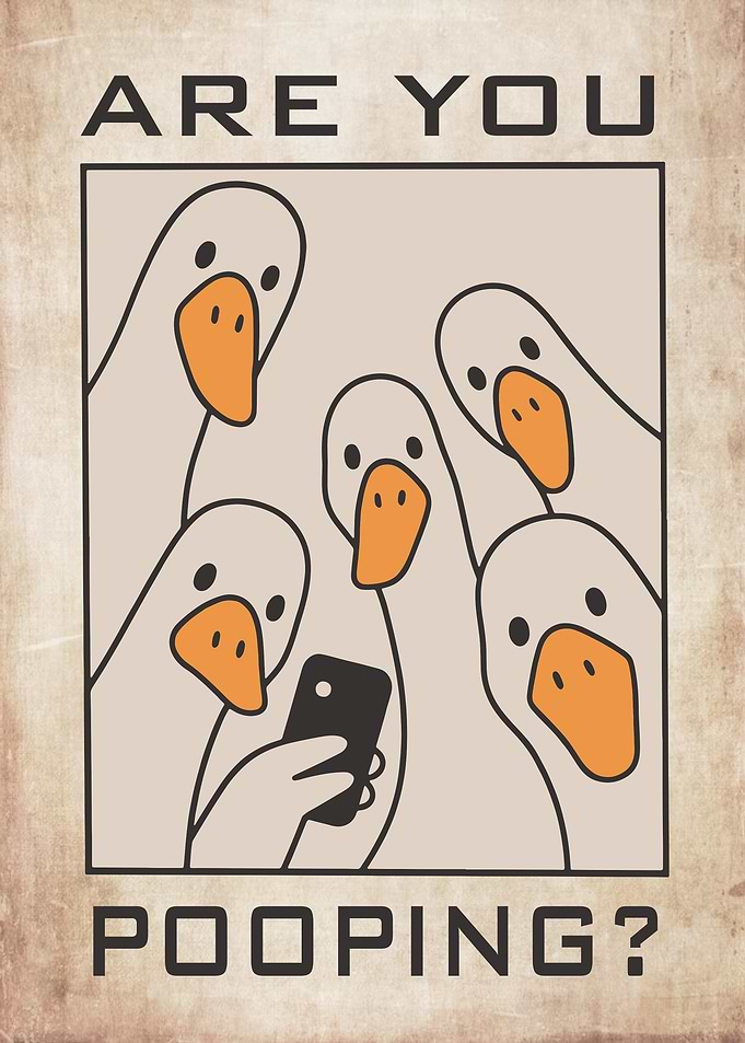 Are You Pooping? Goose Selfie