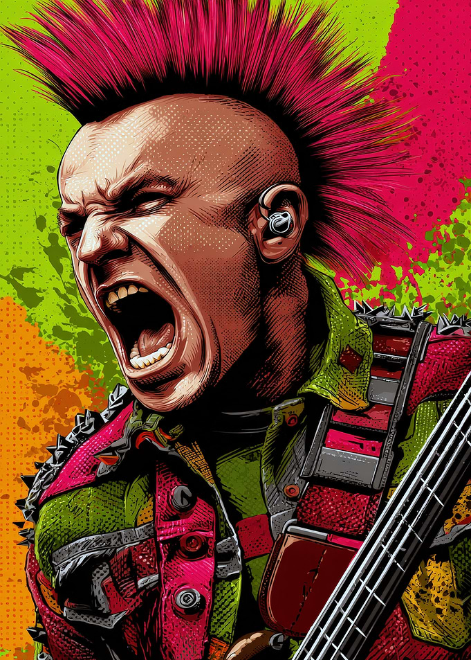 Punk Rocker with Guitar