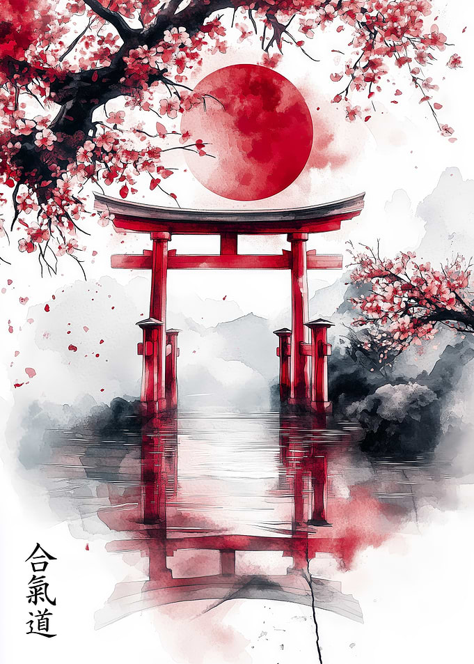 Japanese Torii Gate Cherry Blossoms