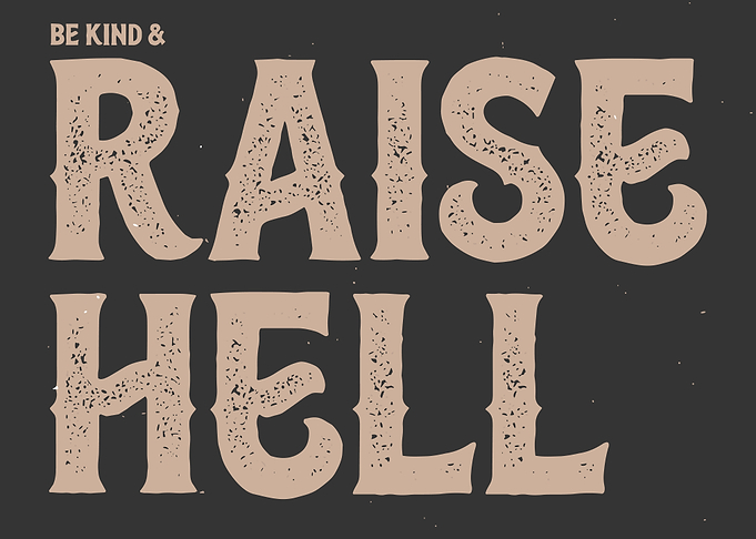Be Kind and Raise Hell Wall Art Western Rustic Cowboy Quote Sign Vintage Typography Poster