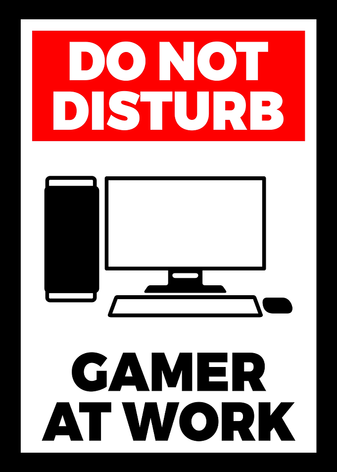 Do Not Disturb Gamer at Work Poster – Gaming Room Wall Art