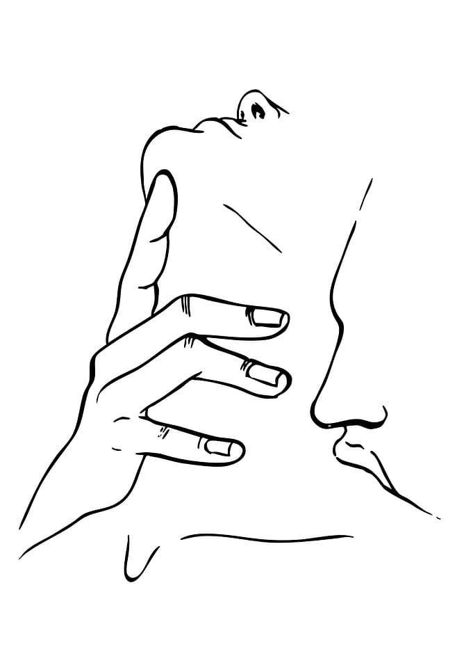 Minimalist Line Art: Face and Hand