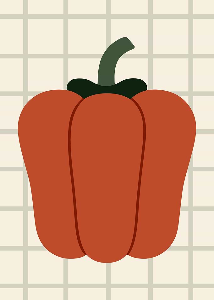 Stylized Red Bell Pepper Illustration