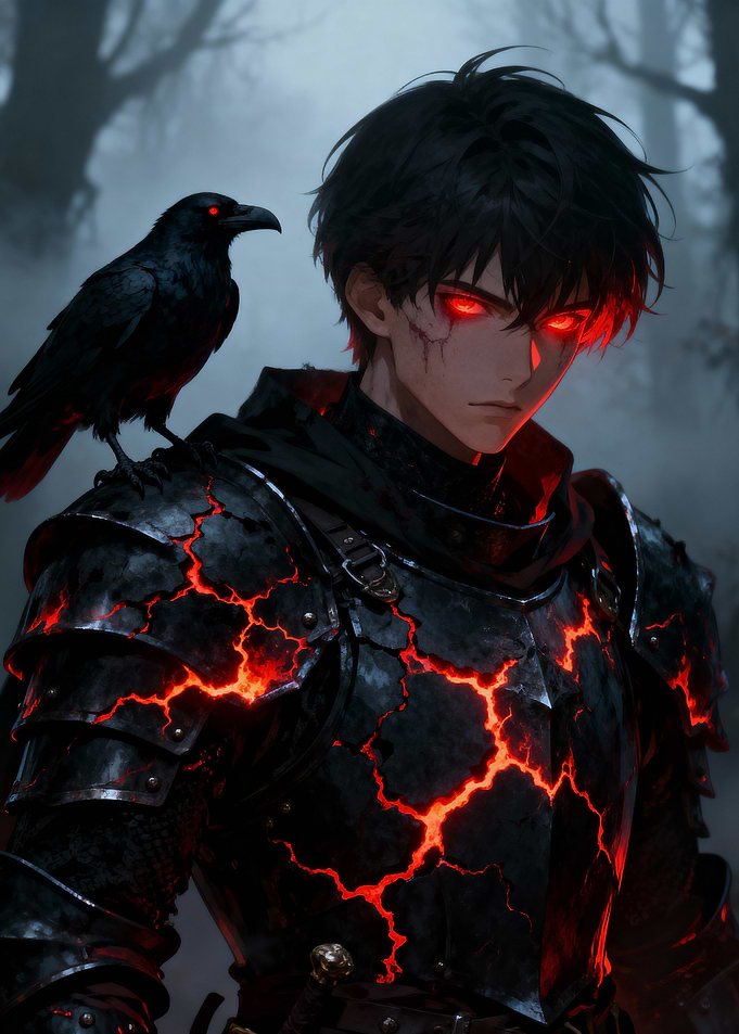 Dark Knight with Raven