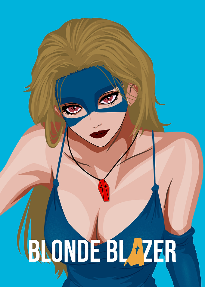 Blonde Blazer Superheroine Digital Art