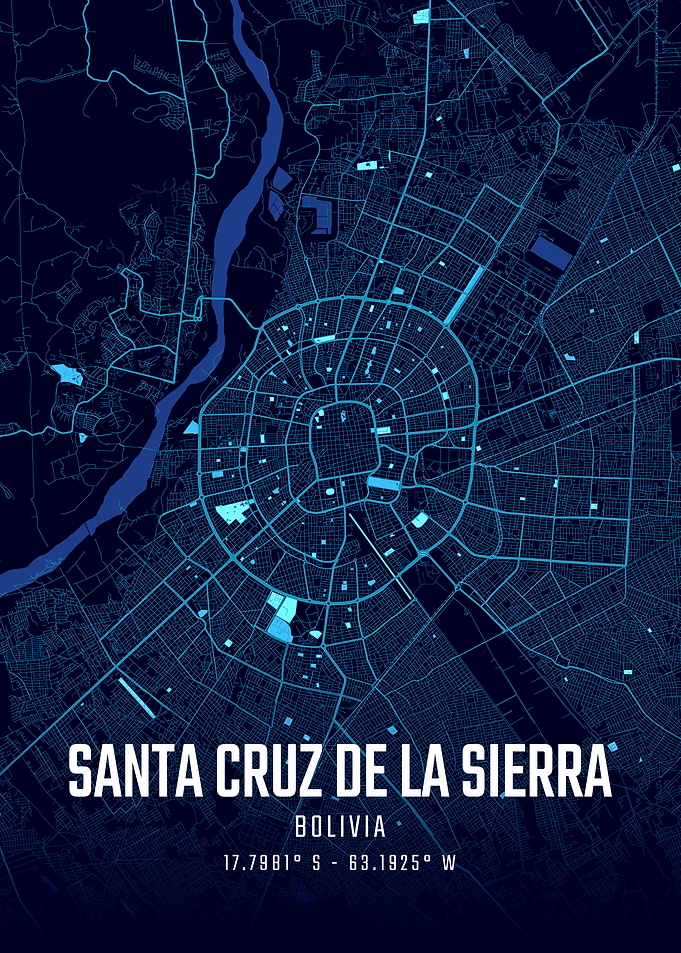 Santa Cruz de la Sierra Midnight City Map