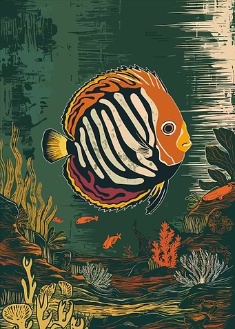Angelfish in Ocean Digital Art