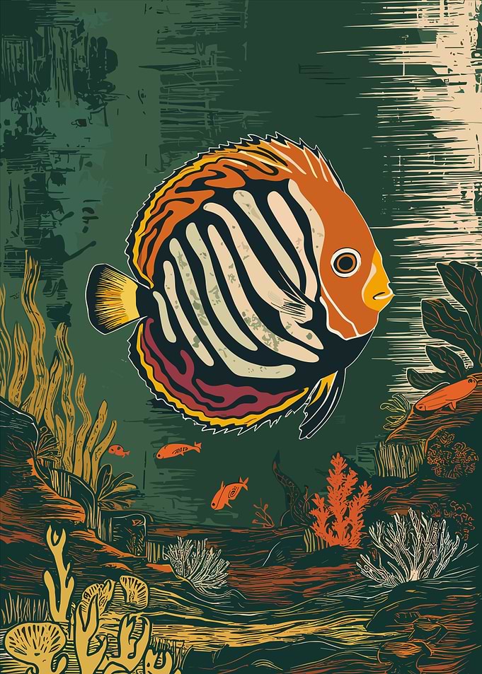 Angelfish in Ocean Digital Art
