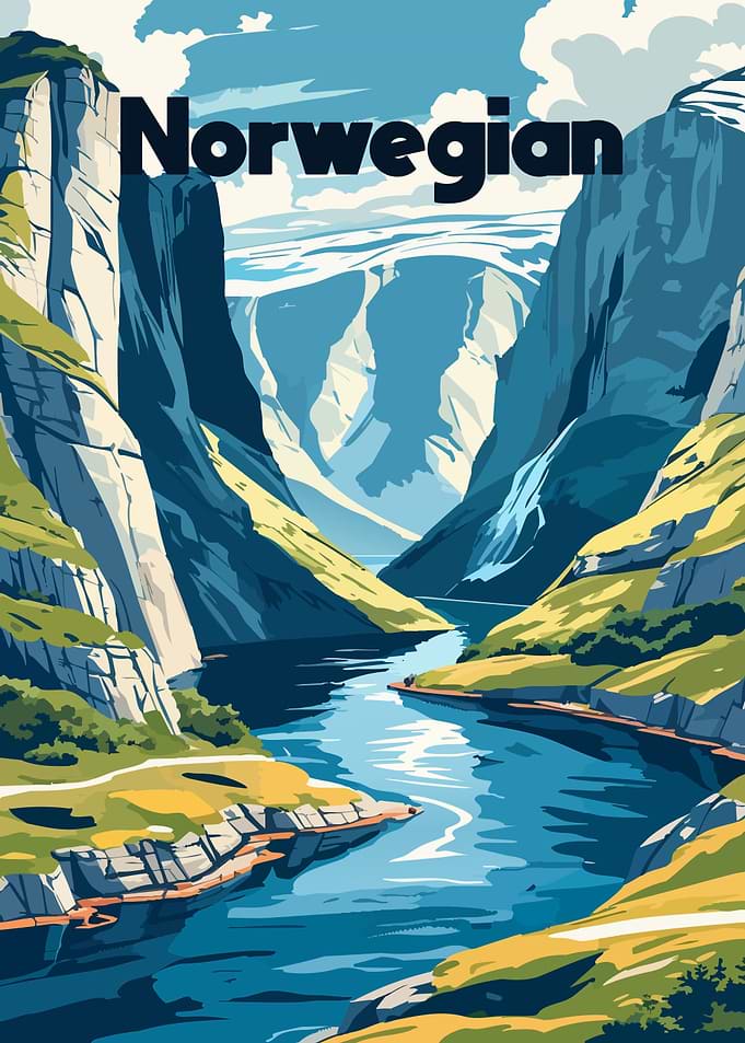Norwegian Landscape Illustration