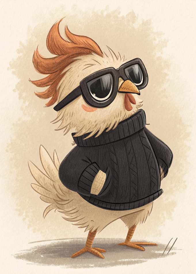 Cool Chicken with Sunglasses and Sweater