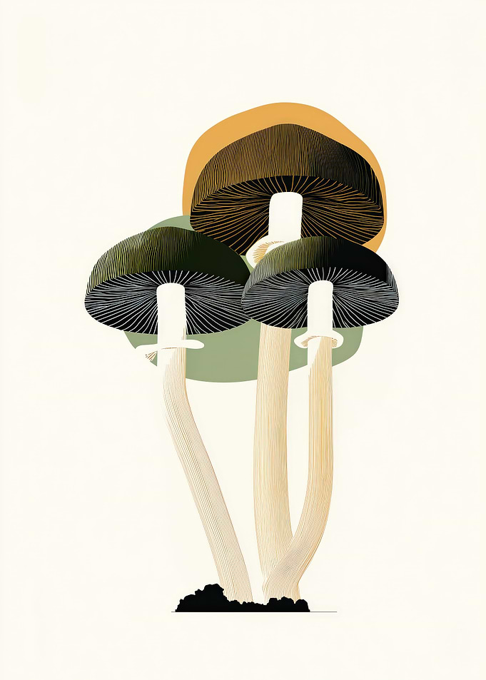 Minimalist Mushroom Illustration