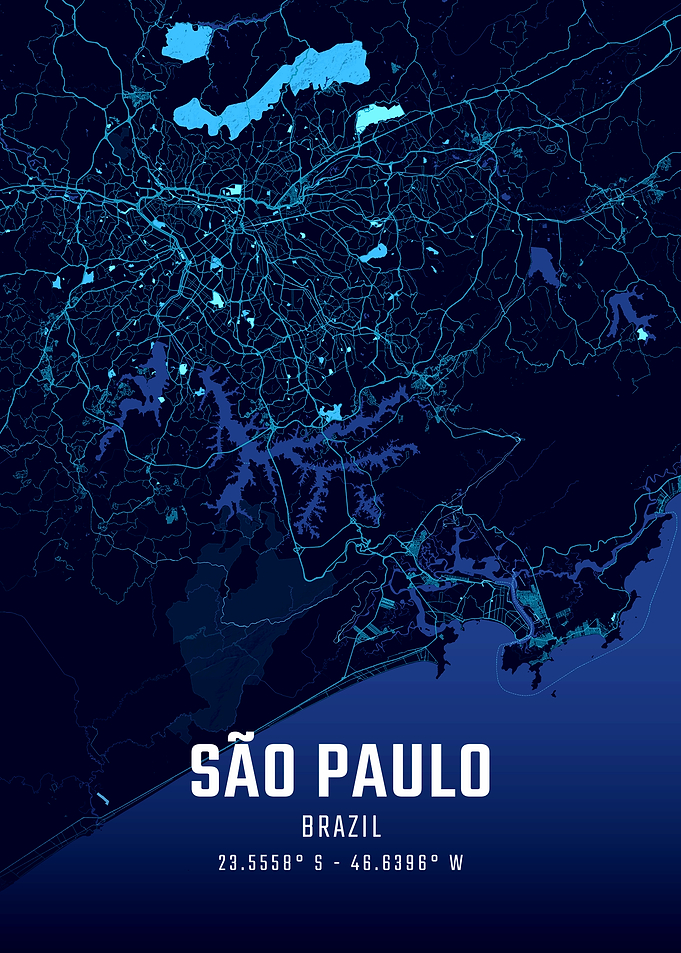 São Paulo Midnight City Map
