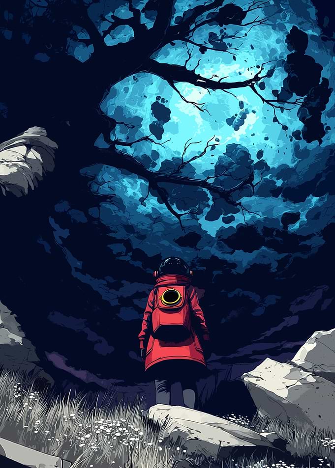 Astronaut Under a Mysterious Sky