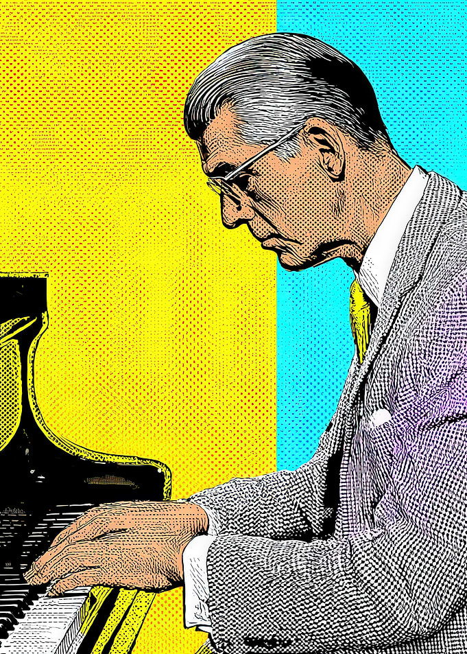 Man Playing Piano Pop Art