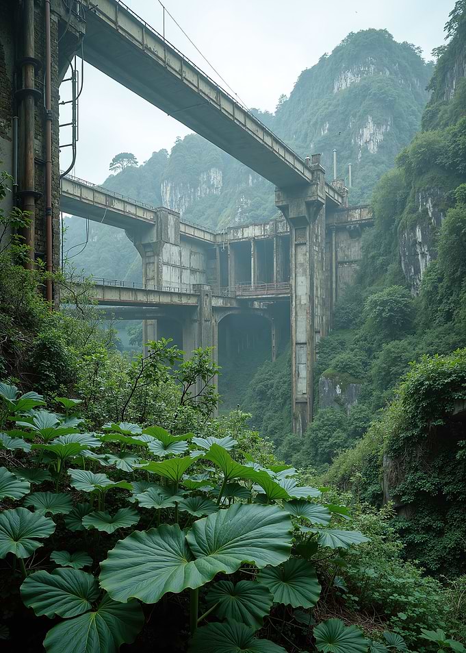 Abandoned Structure in Lush Greenery